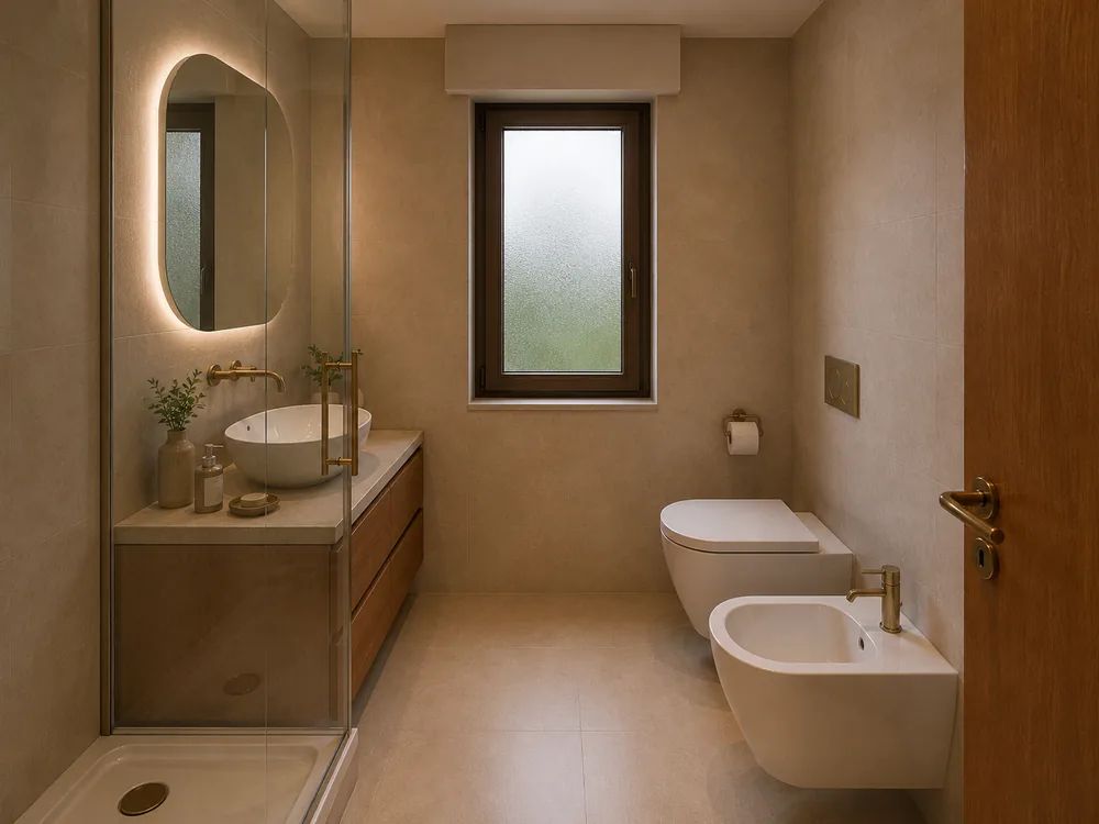 Bagno in comune tra le due camere